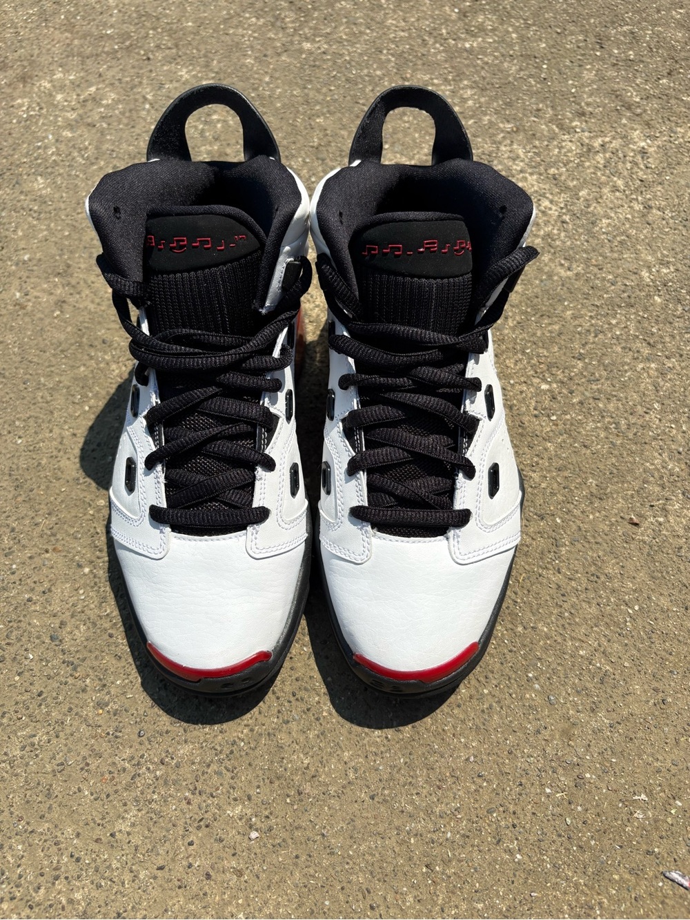 Jordan Kids White, Black and Red High-Top Sneakers
